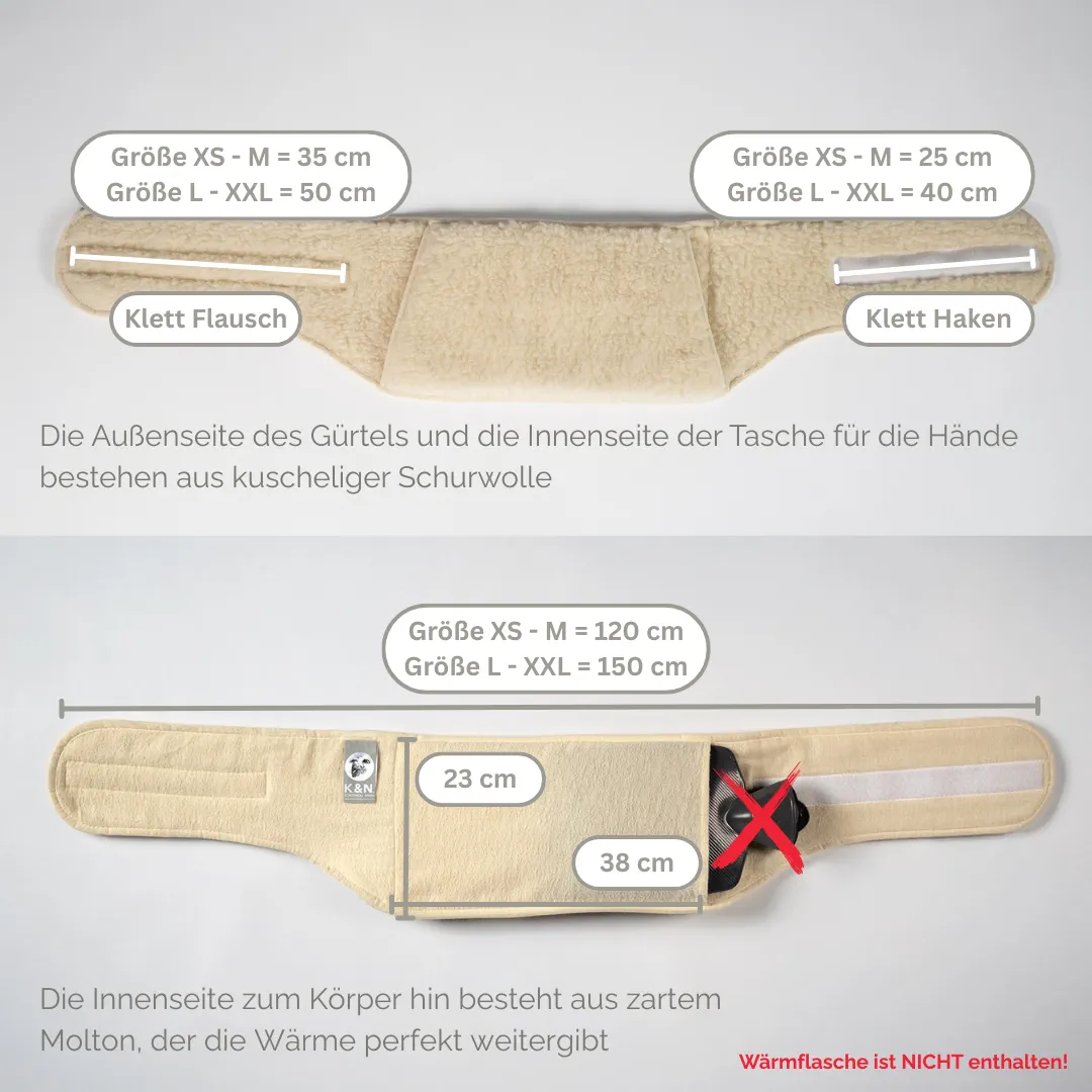 naturalwhite - hand warmer belt - displayed flat